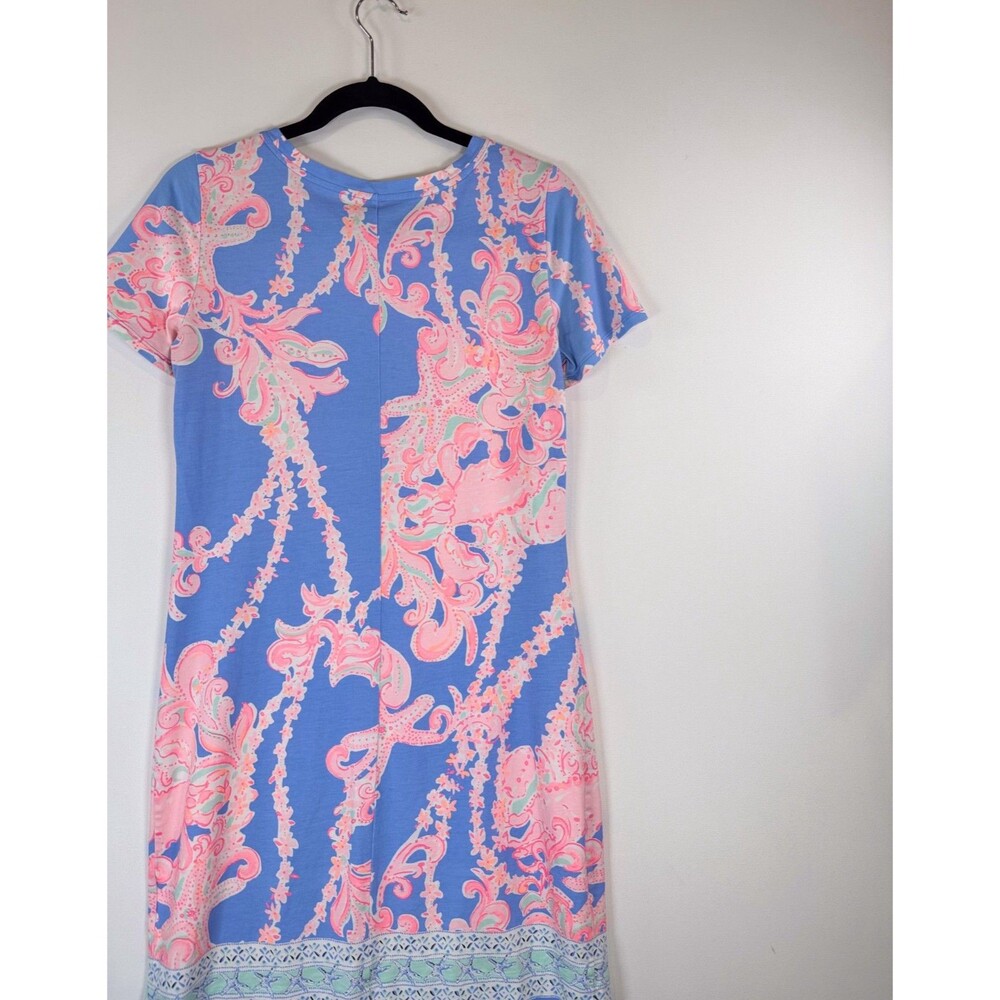 Lilly Pulitzer Womens Dress Blue Declan Floral Shift Short Sleeve A Line Small - Picture 8 of 10